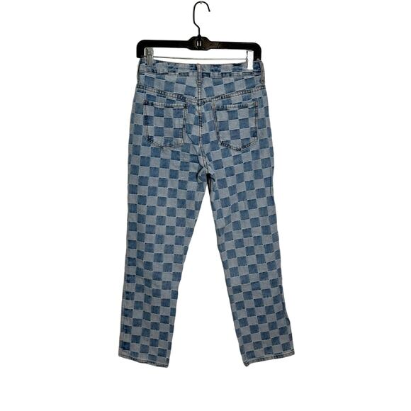 S.O.N.G. Jeans Timeless Fit Women's Sz 25 Checkered Denim Texture Embellished - Picture 2 of 9